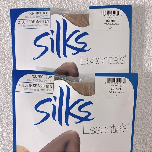 Vintage Essentials Control Top Pantyhose In Natural x2 NWT - Picture 2 of 7